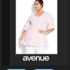 Avenue Blush Striped Tunic Top